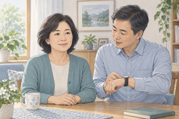잠깐 멍해지는 동안의 반응을 곁에서 확인하는 모습