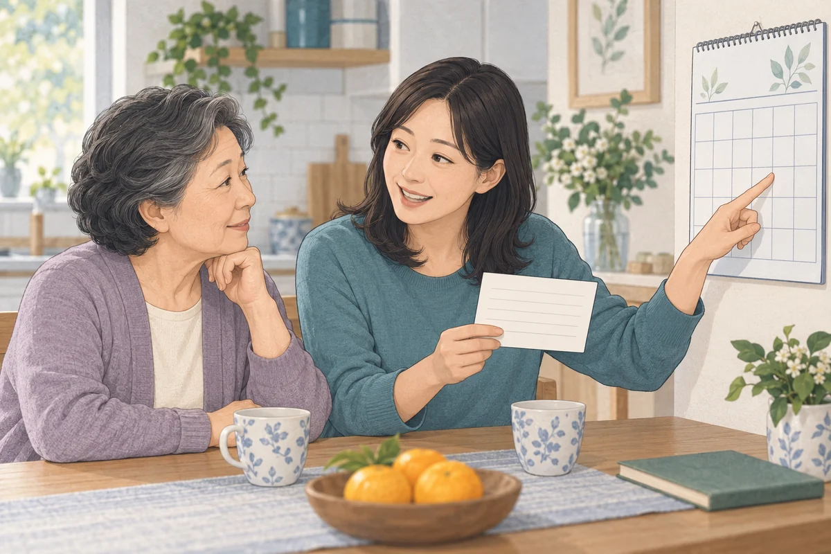 반복되는 질문을 달력과 메모로 함께 확인하는 가족